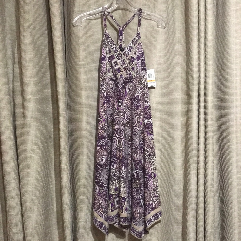 Purple Paisley Flowy Handkerchief Dress